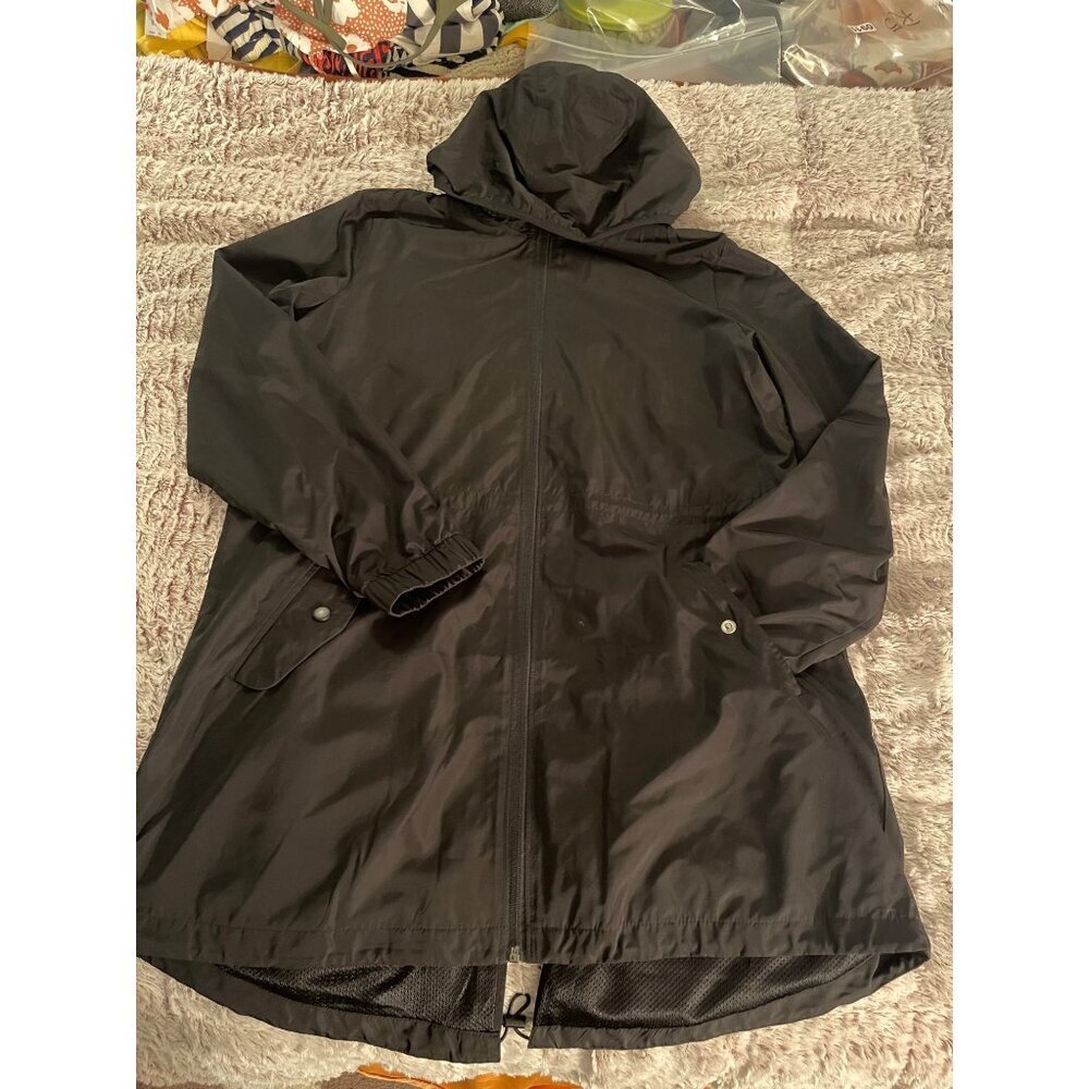 Old Navy Active Hoodie, Snap pocket Black Jacket Loose Fit M Polyester